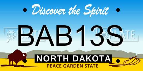 BAB13S North Dakota License Plate