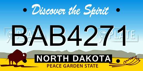 BAB4271 North Dakota License Plate