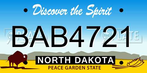 BAB4721 North Dakota License Plate