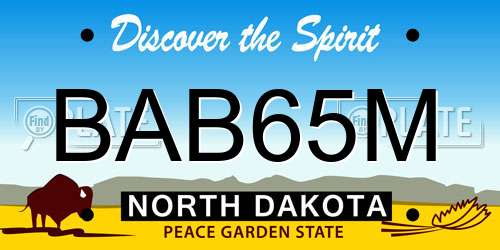 BAB65M North Dakota License Plate