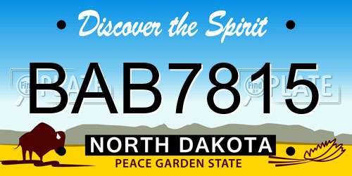 BAB7815 North Dakota License Plate