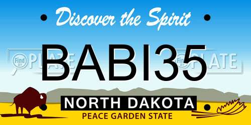 BABI35 North Dakota License Plate