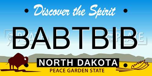 BABTBIB North Dakota License Plate
