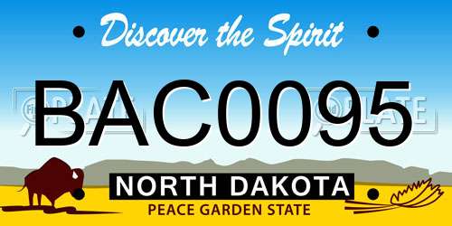 BAC0095 North Dakota License Plate
