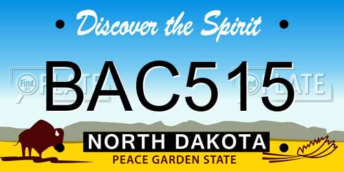 BAC515 North Dakota License Plate