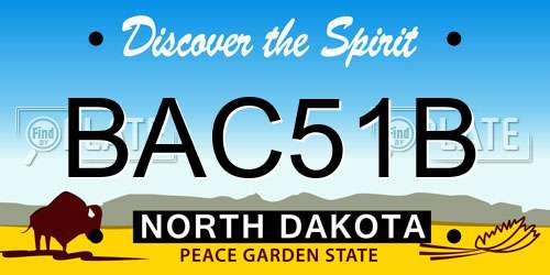 BAC51B North Dakota License Plate