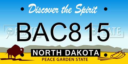 BAC815 North Dakota License Plate