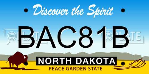BAC81B North Dakota License Plate