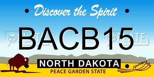 BACB15 North Dakota License Plate