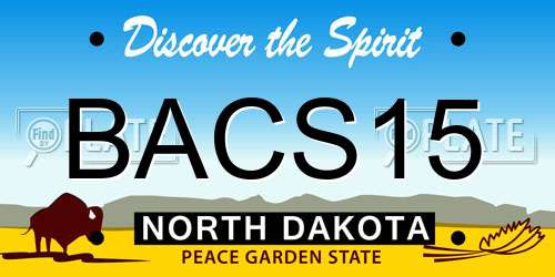 BACS15 North Dakota License Plate
