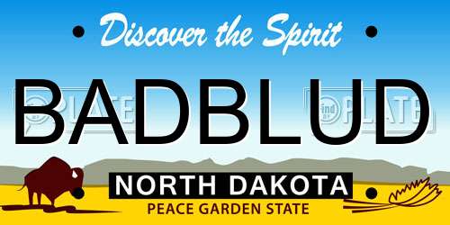 BADBLUD North Dakota License Plate