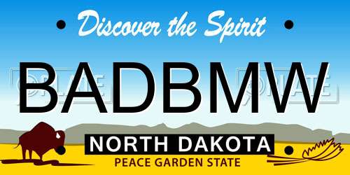 BADBMW North Dakota License Plate