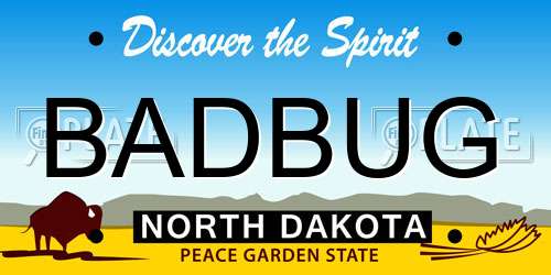 BADBUG North Dakota License Plate