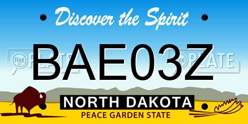 BAE03Z North Dakota License Plate