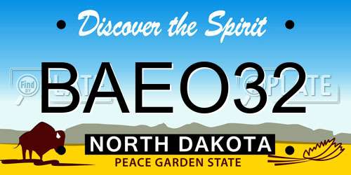 BAEO32 North Dakota License Plate