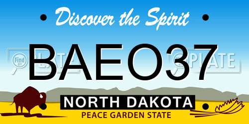 BAEO37 North Dakota License Plate