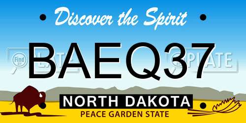 BAEQ37 North Dakota License Plate