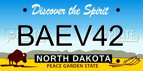 BAEV42 North Dakota License Plate