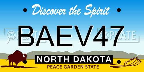 BAEV47 North Dakota License Plate