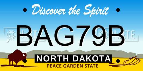BAG79B North Dakota License Plate