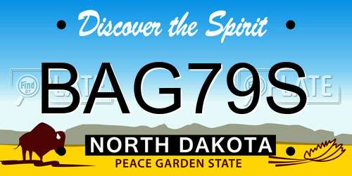 BAG79S North Dakota License Plate