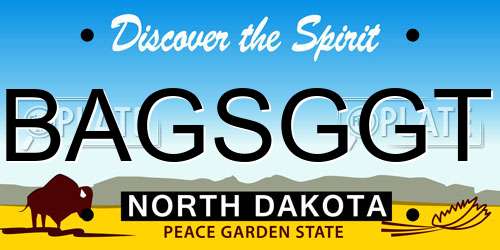 BAGSGGT North Dakota License Plate