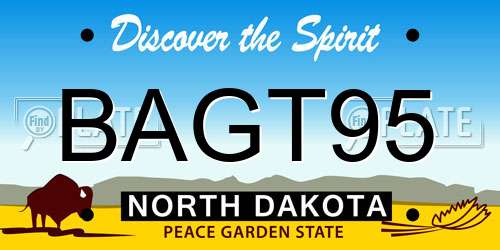 BAGT95 North Dakota License Plate