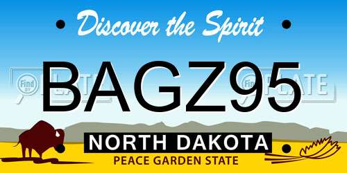 BAGZ95 North Dakota License Plate
