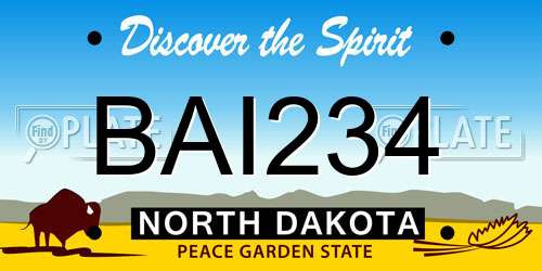 BAI234 North Dakota License Plate