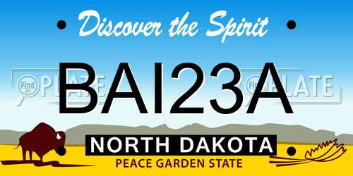 BAI23A North Dakota License Plate