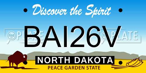 BAI26V North Dakota License Plate