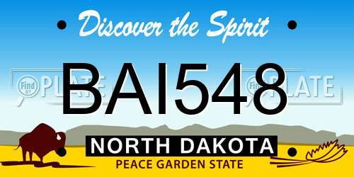 BAI548 North Dakota License Plate
