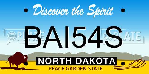 BAI54S North Dakota License Plate