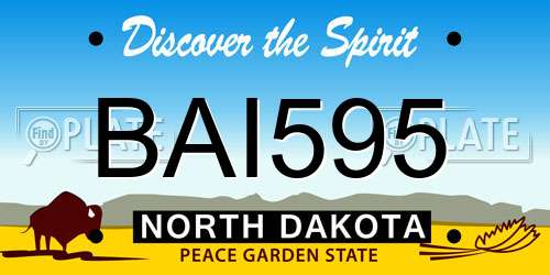 BAI595 North Dakota License Plate