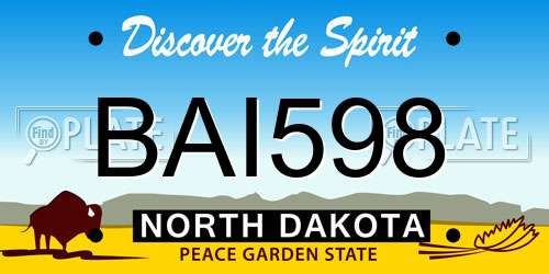 BAI598 North Dakota License Plate