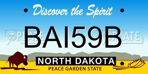 BAI59B North Dakota License Plate