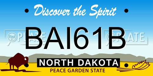 BAI61B North Dakota License Plate