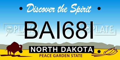 BAI68I North Dakota License Plate