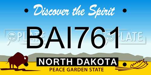 BAI761 North Dakota License Plate