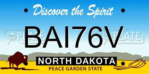 BAI76V North Dakota License Plate