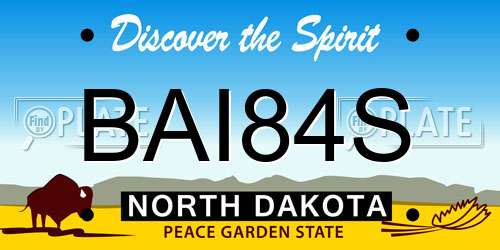 BAI84S North Dakota License Plate