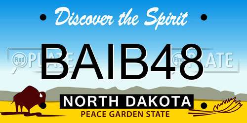 BAIB48 North Dakota License Plate