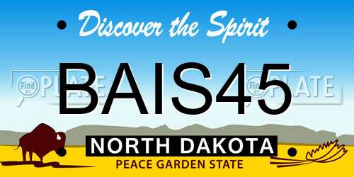 BAIS45 North Dakota License Plate