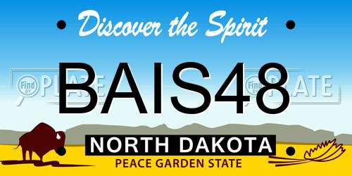 BAIS48 North Dakota License Plate