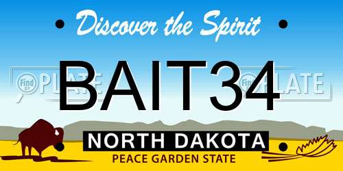 BAIT34 North Dakota License Plate