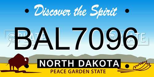BAL7096 North Dakota License Plate