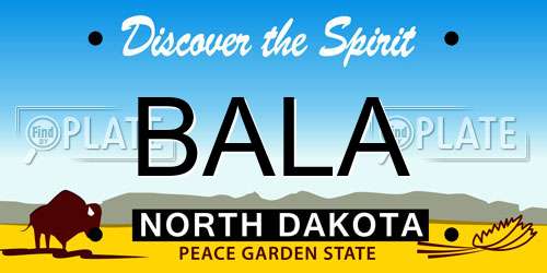 BALA North Dakota License Plate