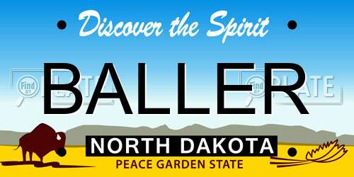 BALLER North Dakota License Plate