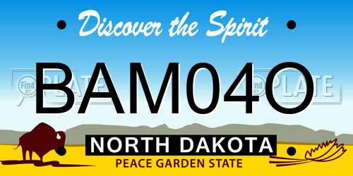 BAM04O North Dakota License Plate