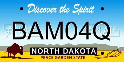 BAM04Q North Dakota License Plate